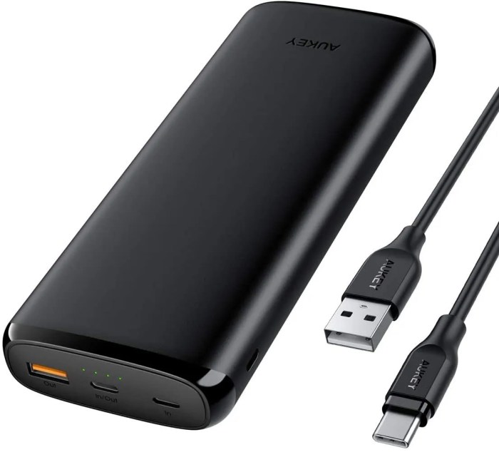 Portable usb charger aukey iphone chargers power bank shipped